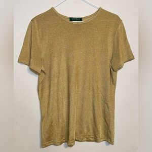 Ralph Lauren Gold Metallic Knit Tee